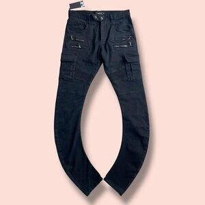 Akings NY J Cut Black Cargo Jeans